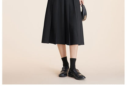 Blazer and Pleated Midi Skirt Set