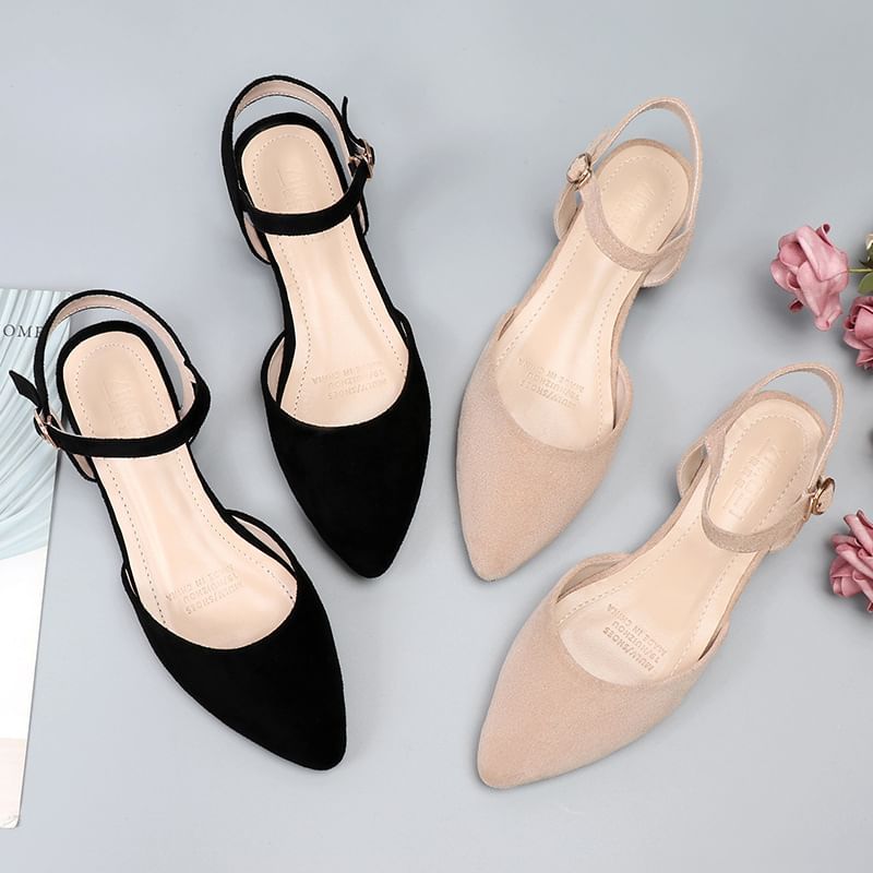 Almond Toe Chunky Heel Sandals