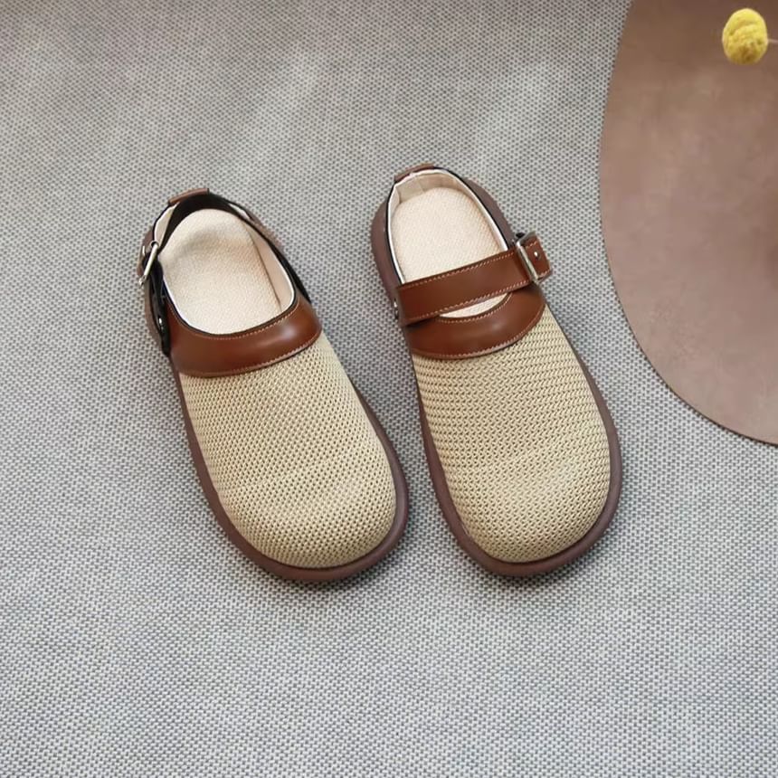 Contrast Trim Slingback Sandals