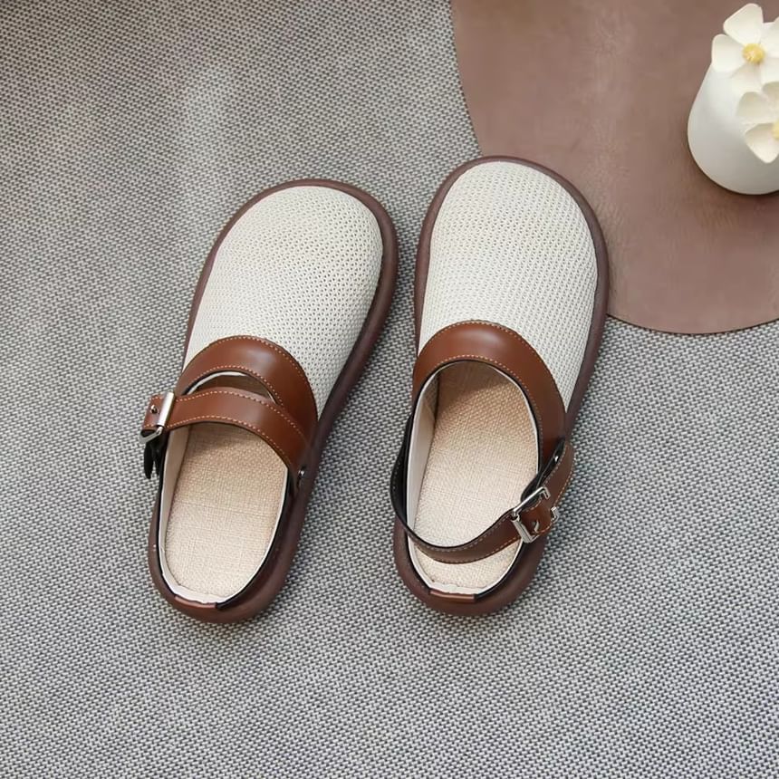 Contrast Trim Slingback Sandals