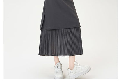 Striped Maxi Flared Skirt with High Waist