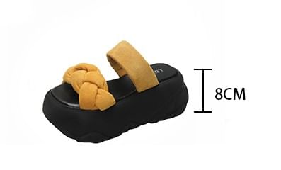 Platform Woven Slide Sandals