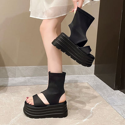 Platform Plain High Top Sandals