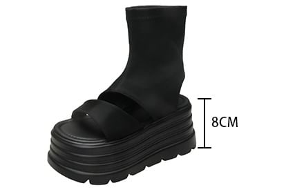 Platform Plain High Top Sandals