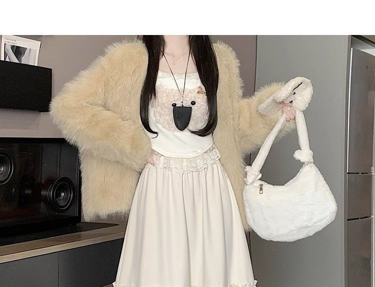 High-Rise Minimalist Frill Midi Flared Skirt