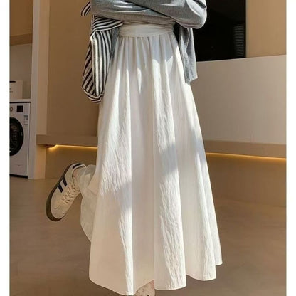 High-Rise Minimalist Midi Flared Skirt