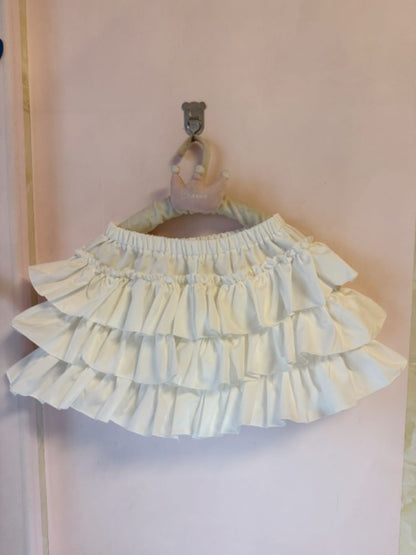 Elevated Waistband Minimalist Frill Mini Layered Skirt