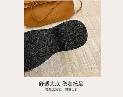 Platform Buckled Faux Suede Boot Sandals