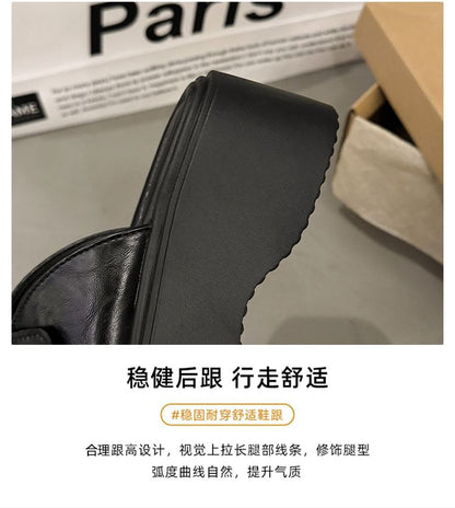 Platform Cutout Buckled Mules