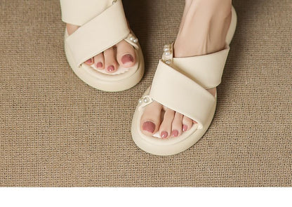 Platform Leopard Slide Sandals
