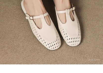 Faux Leather Eyelet Mules