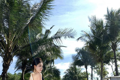 V-Neck Halter A-Line Maxi Dress