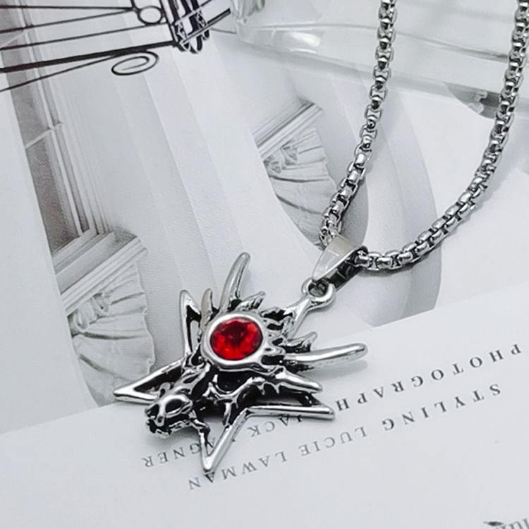 Embossed Pendant Alloy Round Box Chain Necklace (Various Designs)