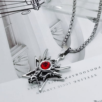Embossed Pendant Alloy Round Box Chain Necklace (Various Designs)