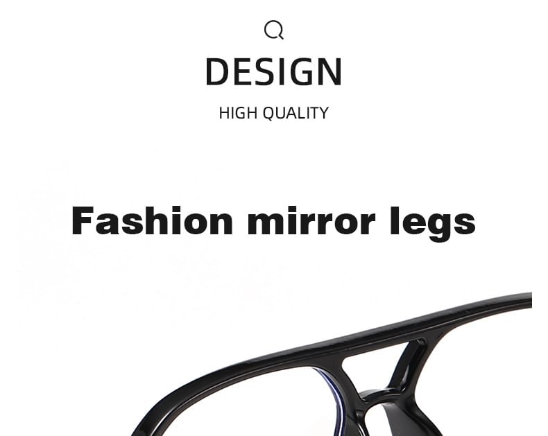 Double Bridge Aviator Plastic Blue Light Blocking Eyeglasses