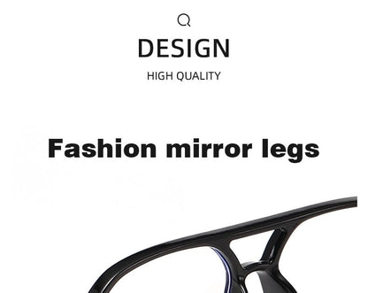 Double Bridge Aviator Plastic Blue Light Blocking Eyeglasses