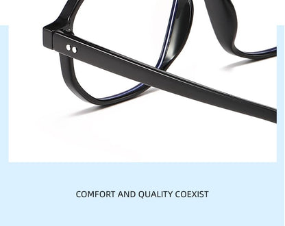 Double Bridge Aviator Plastic Blue Light Blocking Eyeglasses