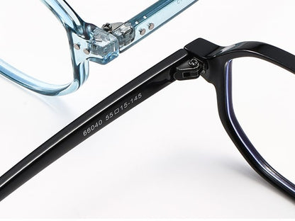 Double Bridge Aviator Plastic Blue Light Blocking Eyeglasses