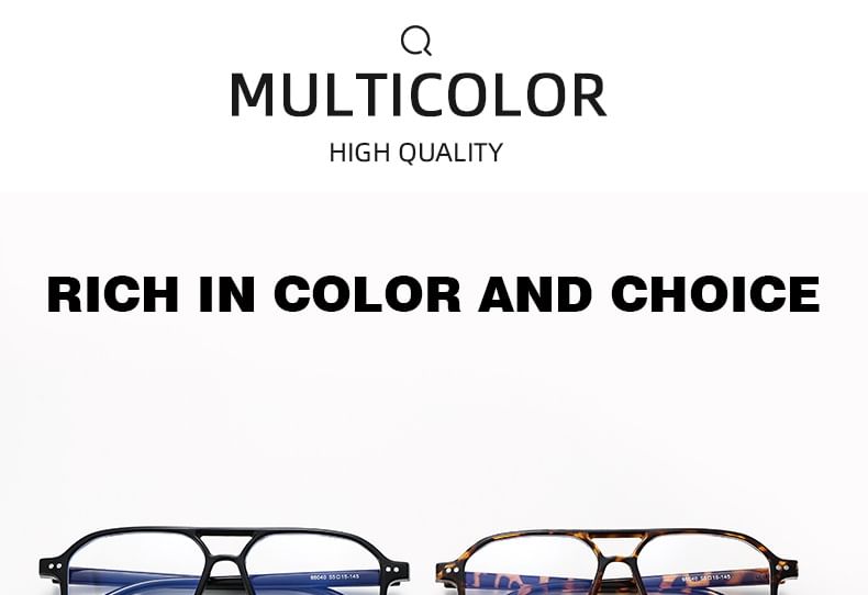 Double Bridge Aviator Plastic Blue Light Blocking Eyeglasses