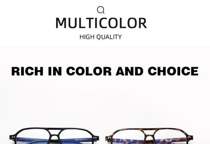 Double Bridge Aviator Plastic Blue Light Blocking Eyeglasses