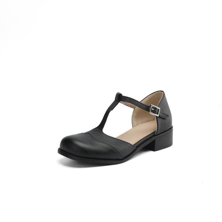 T-Strap Low Heel Sandals