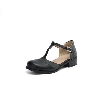 T-Strap Low Heel Sandals
