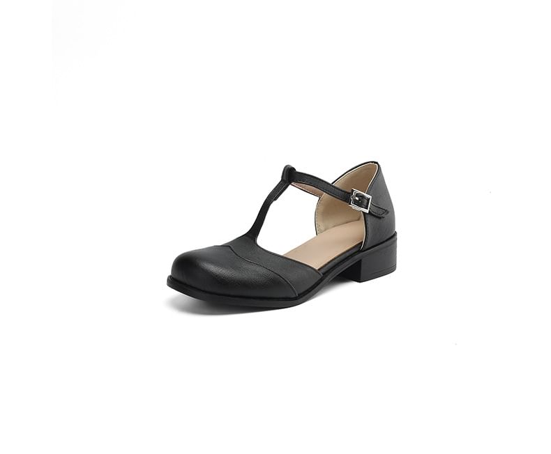 T-Strap Low Heel Sandals