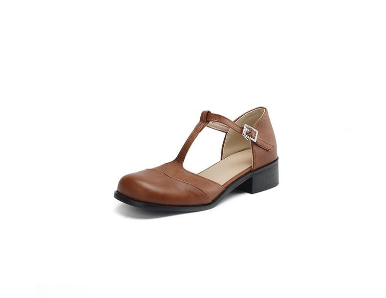 T-Strap Low Heel Sandals