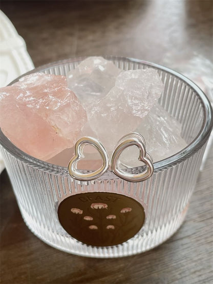 Leverback Heart Silver Sterling Ear Stud