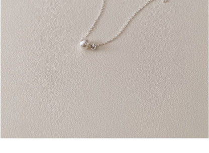 Necklace Faux Beaded Silver Sterling Pearl