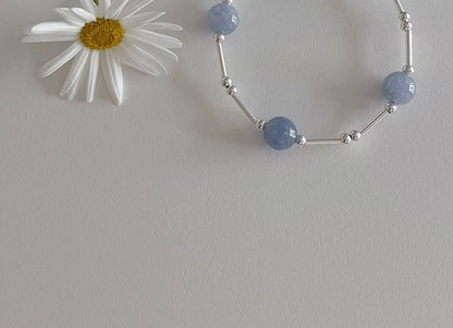 Gemstone Bracelet Beaded Sterling Silver