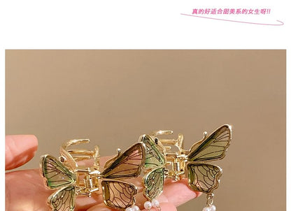 Hair Fringed Claw Butterfly Pearl Faux