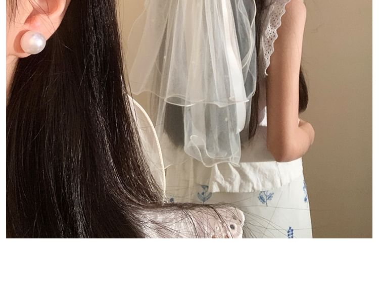 Clip Bow Hair Veil Mesh