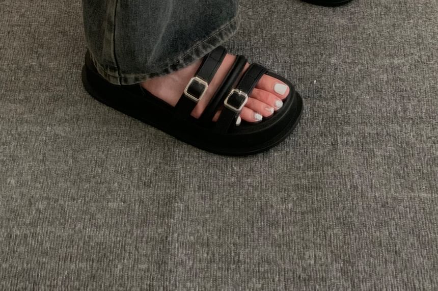 Faux Leather Platform Gladiator Sandals