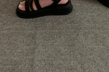 Faux Leather Platform Gladiator Sandals