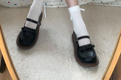 Faux Leather Mary Jane Shoes