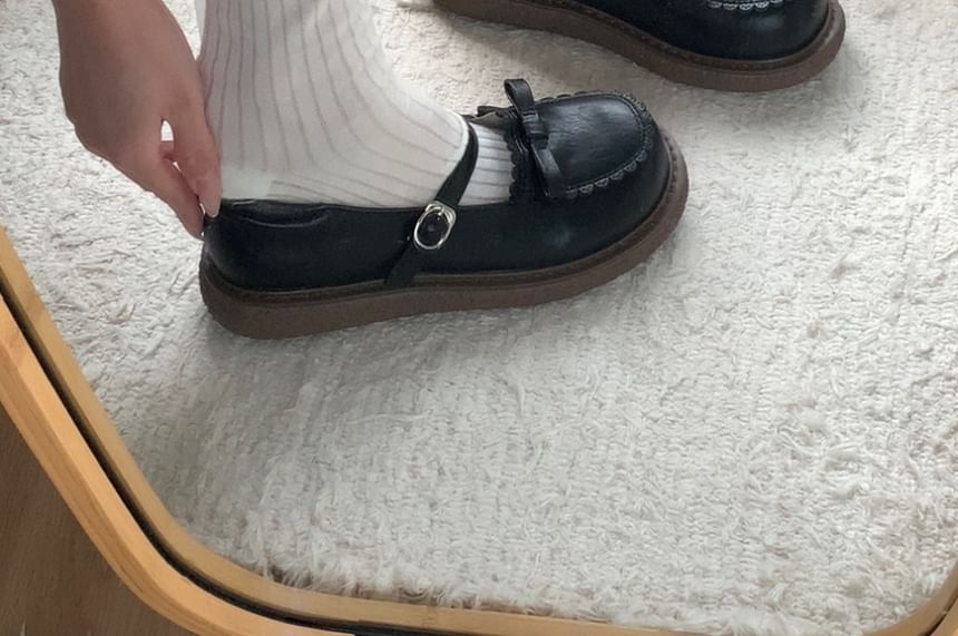 Faux Leather Mary Jane Shoes