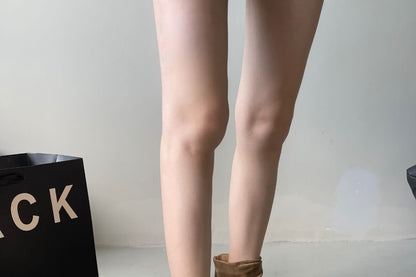 Faux Leather Cutout Short Boots