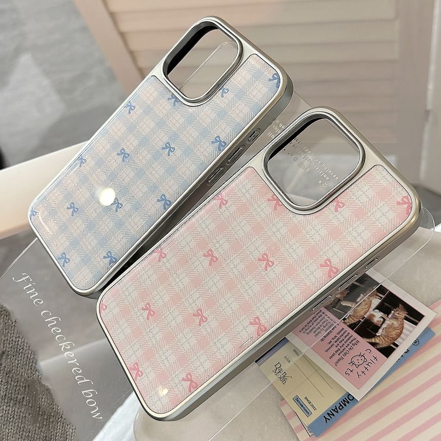 Phone Bow Plaid Case