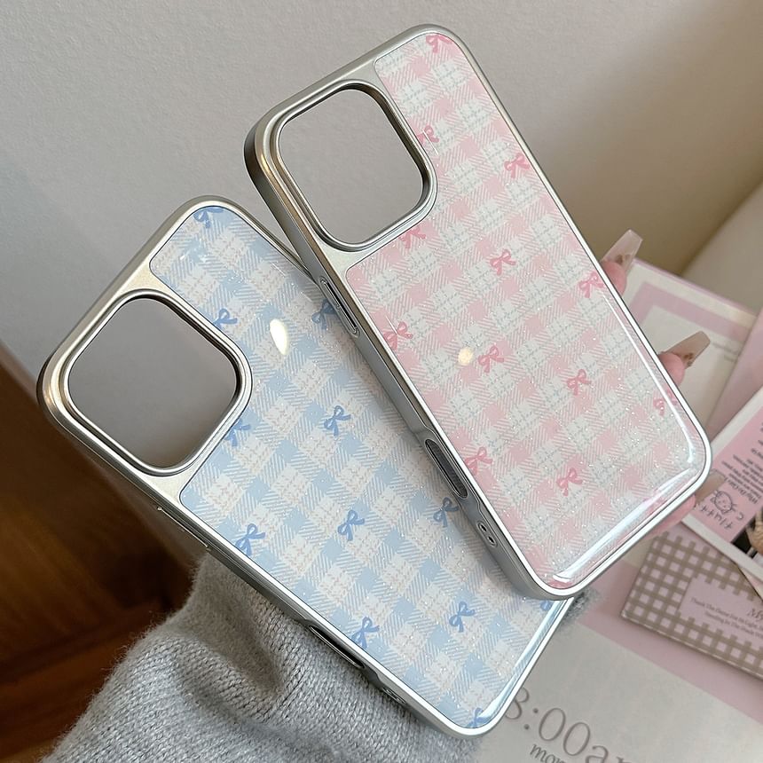 Phone Bow Plaid Case
