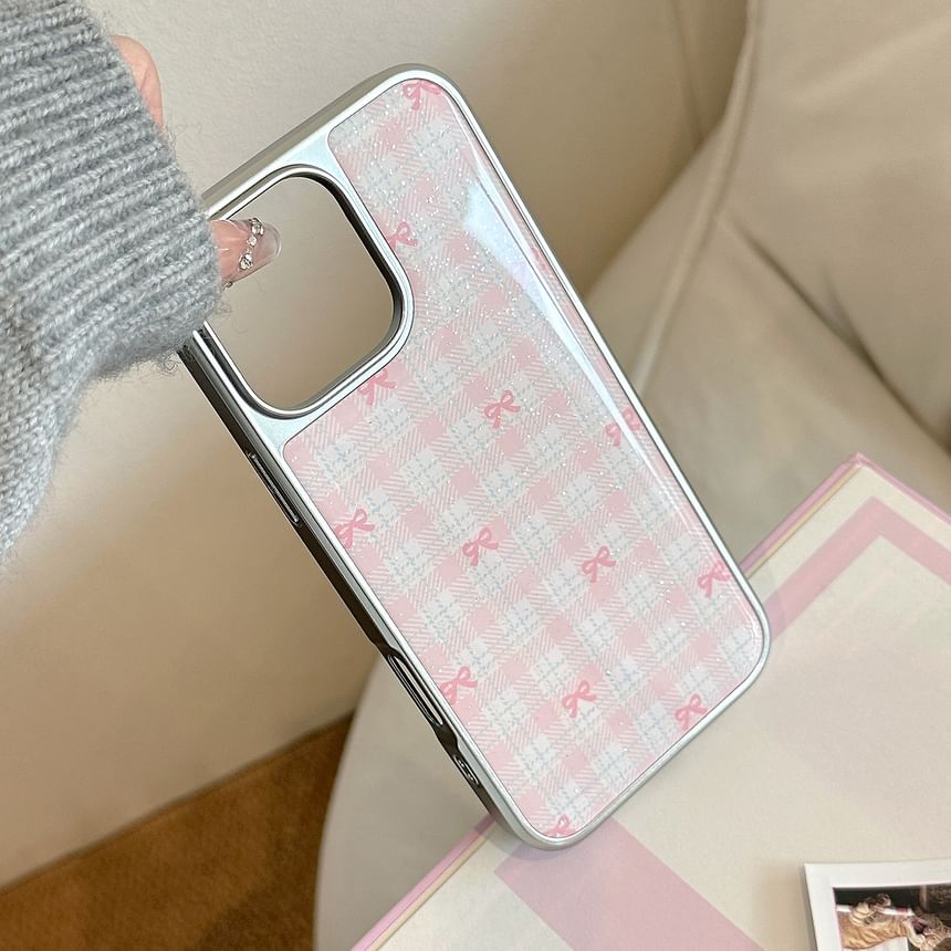 Phone Bow Plaid Case