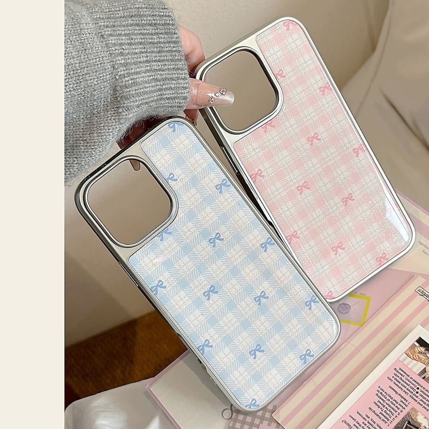 Phone Bow Plaid Case