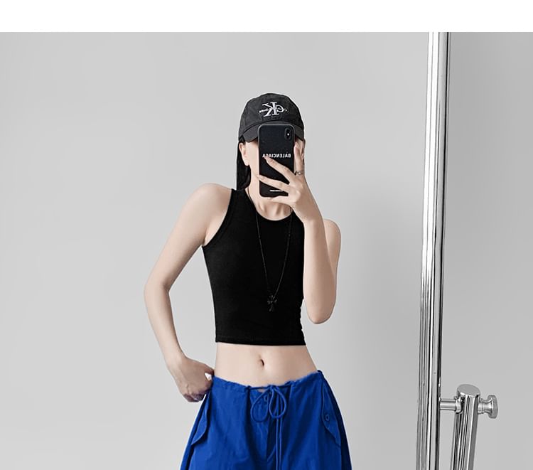 Drawstring Waist Plain Wide Leg Cargo Pants (Various Designs)