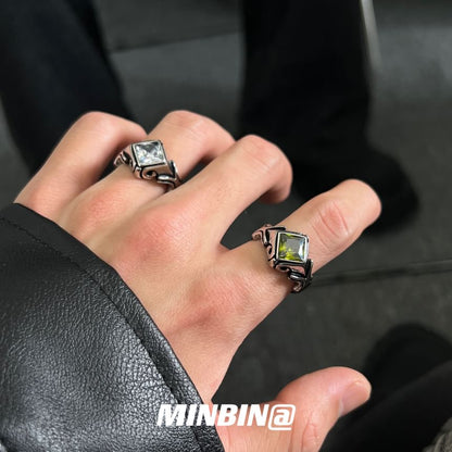 Gemstone Engraved Ring