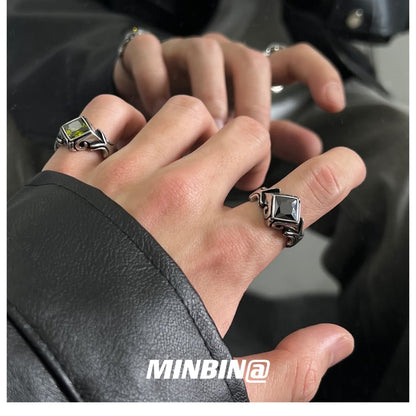 Gemstone Engraved Ring