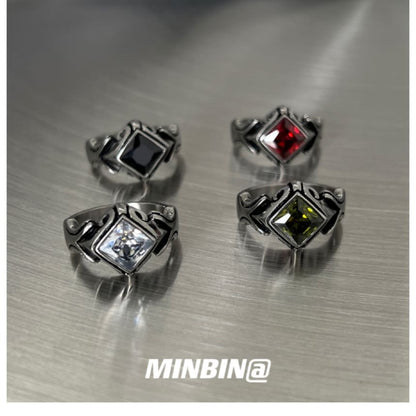 Gemstone Engraved Ring