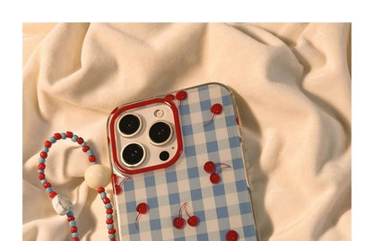 Print / Beaded Cherry iPhone Case Strap Set