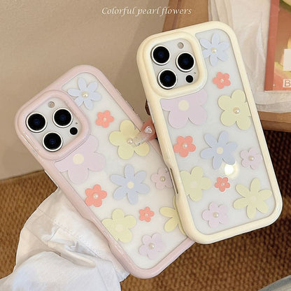 Floral Pearl Case + Set: Sticker Faux iPhone Print