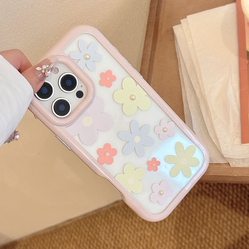 Floral Pearl Case + Set: Sticker Faux iPhone Print