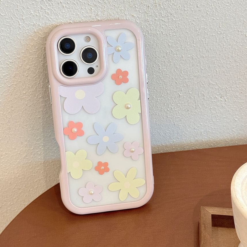 Floral Pearl Case + Set: Sticker Faux iPhone Print